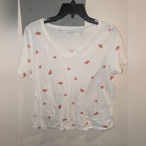 Old Navy White Watermelon Print Women's Top